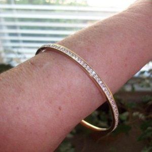 Classic Gold and Crystal Bangle Bracelet